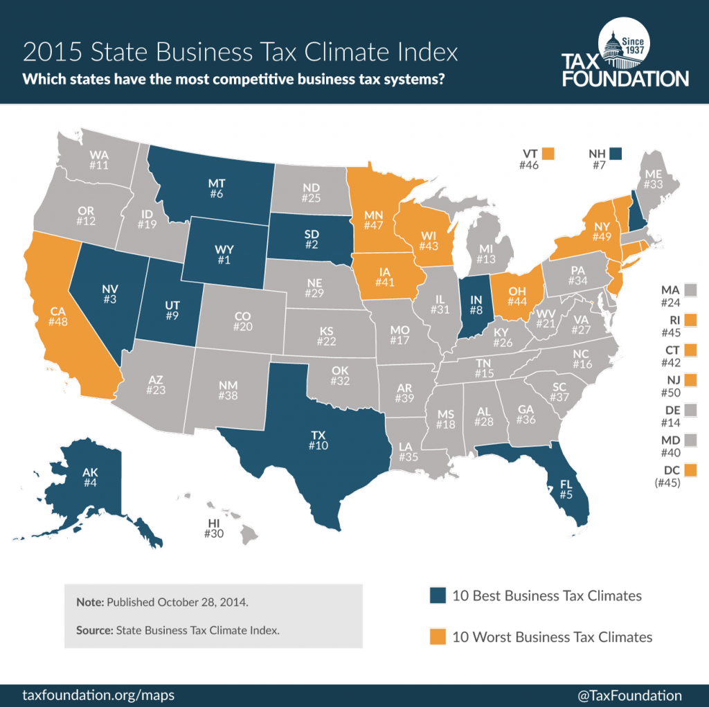 Maryland is ranked 40th in the Tax Foundation's Index of competitive business tax systems by state.