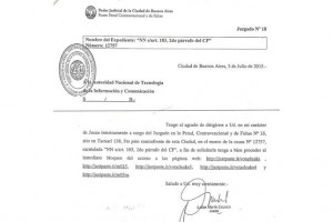 La jueza Luisa María Escrich firmó el viernes 3 de julio una orden para bloquear parte del sitio web que alojaba el código filtrado del sistema de voto electrónico. (La Nación) 