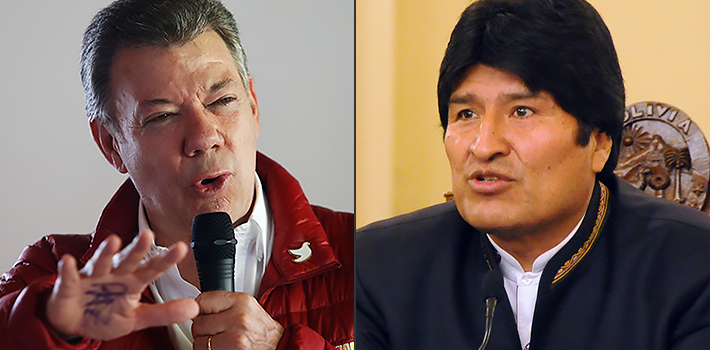 Juan Manuel Santos and Evo Morales