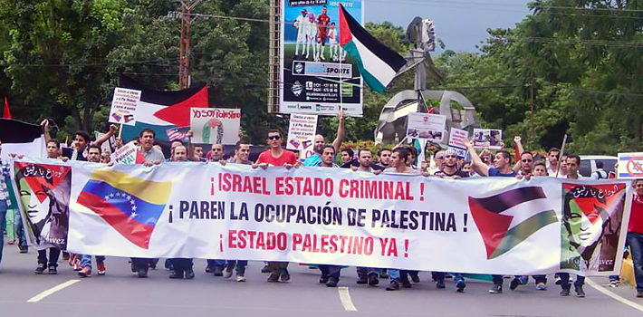Protest for solidarity with Palestine in Carabobo, Venezuela.
