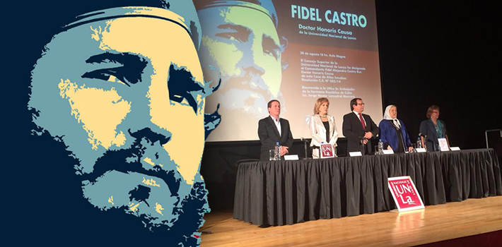 The National University of Lanús recognized the Cuban caudillo for his revolutionary spirit.