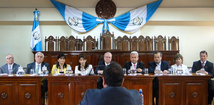 Civil-society organizations present their concerns to Guatemala's Constitutional Court over select process for the nation's Supreme Court and Appeals Court. (CICIG Facebook)