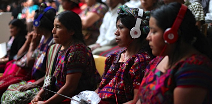 Ixil Mayan women during the first trial against Efraín Ríos Montt in 2013. (BobertsonFlickr)