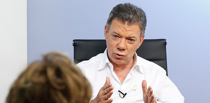 Reelected Colombian President Juan Manuel Santos.