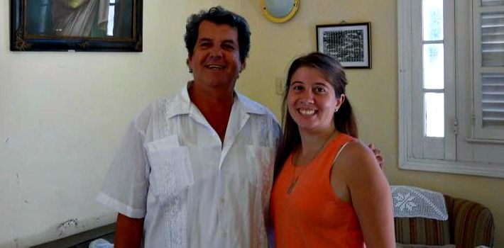 Micaela Hierro with Cuban activist Oswaldo Payá, who died mysteriously on July 22, 2012. (Micaela Hierro)