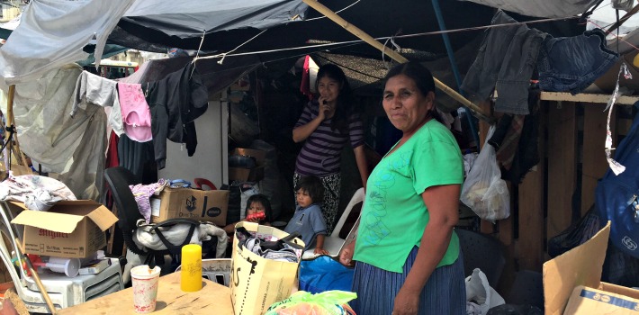 Representatives from Argentina's indigenous communities, including women and children, live at the encampment in the middle of Buenos Aires.