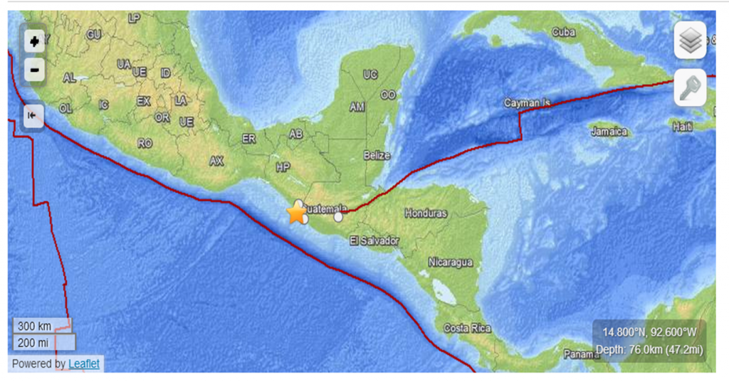 Location of the epicenter. (http://earthquake.usgs.gov/)