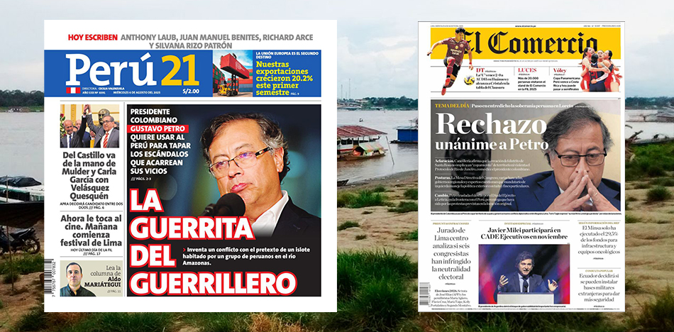 Prensa peruana acusa al "guerrillero" Petro de usar tensión fronteriza para tapar "sus vicios"