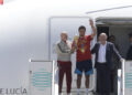 Selección española aterriza en Madrid con el trofeo de campeones del mundo