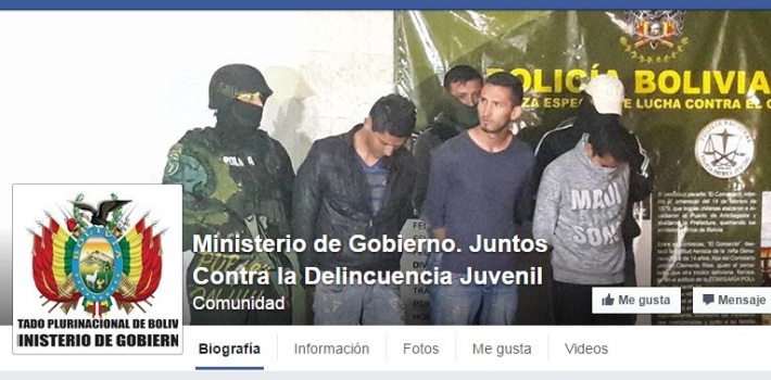 Bolivia lleva a Facebook el combate contra la delincuencia juvenil