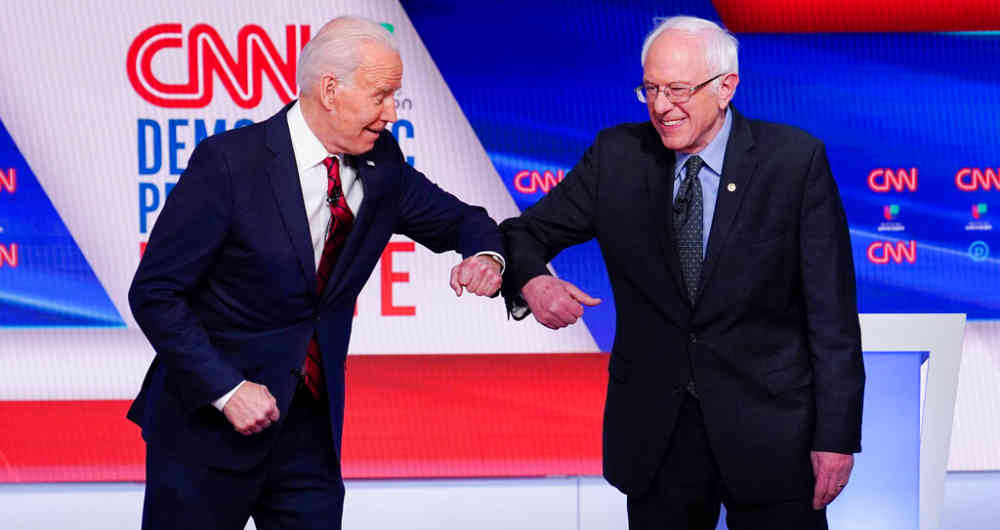 ocho senadores demócratas, Biden y Sanders