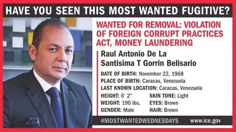 EEUU anuncia orden de captura contra principal “boliburgués” venezolano, Raúl Gorrín